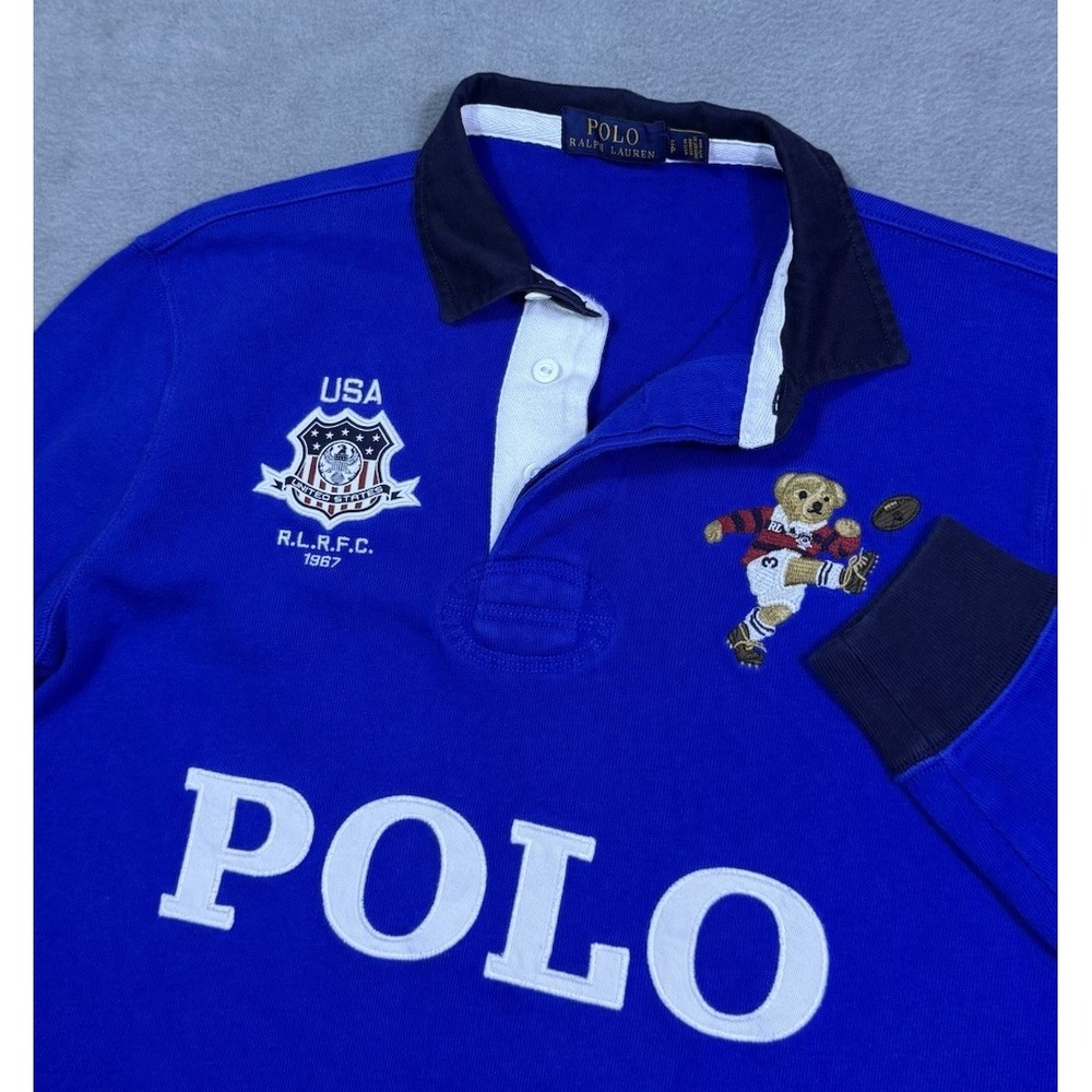 Polo Ralph Lauren Polo Shirt Mens S Polo Bear Rugby USA RLRFC Long Sleeve